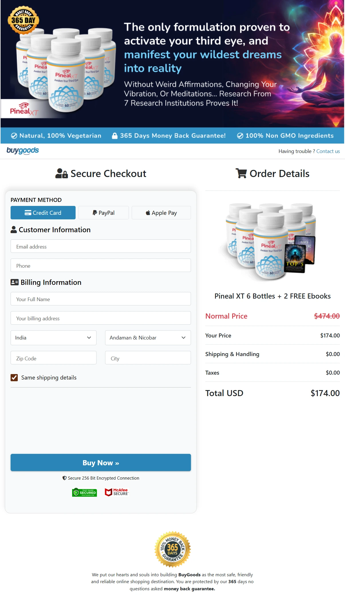 Ikaria Lean Belly Juice pinealxt-secure-checkout-page